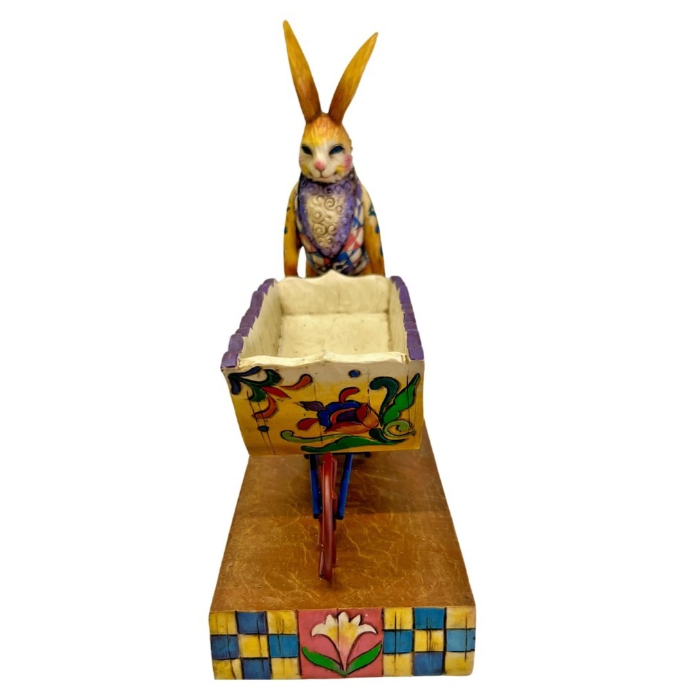 Jim Shore 2004 "A Bunny's Work is Never Done" Easter Bunny Wheelbarrow - Picture 3 of 16